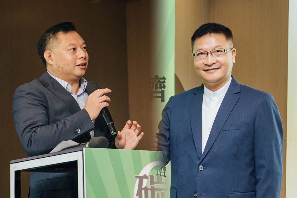 鼎宸碳資產管理總經理姚新基(左)、台北智庫高鼎宸董事長(右)
