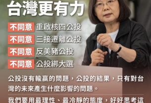 蔡英文公投四個不同意