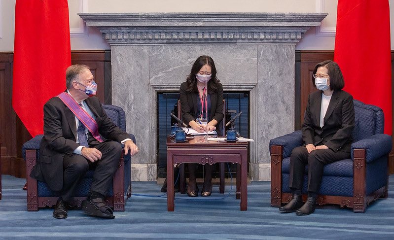 總統蔡英文與美國前國務卿蓬佩奧會談（圖翻攝自總統府官網）
